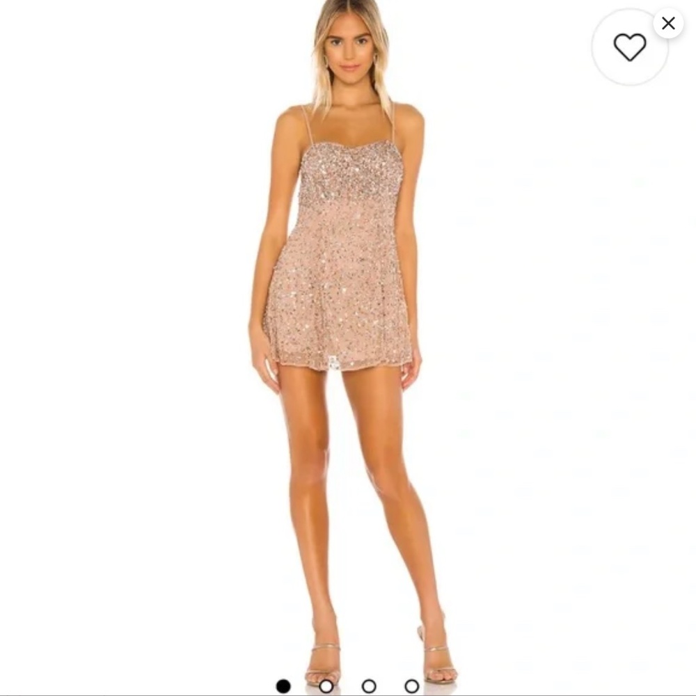 Majorelle Sequin Embellished mini Dress in Blush/Nude Size S